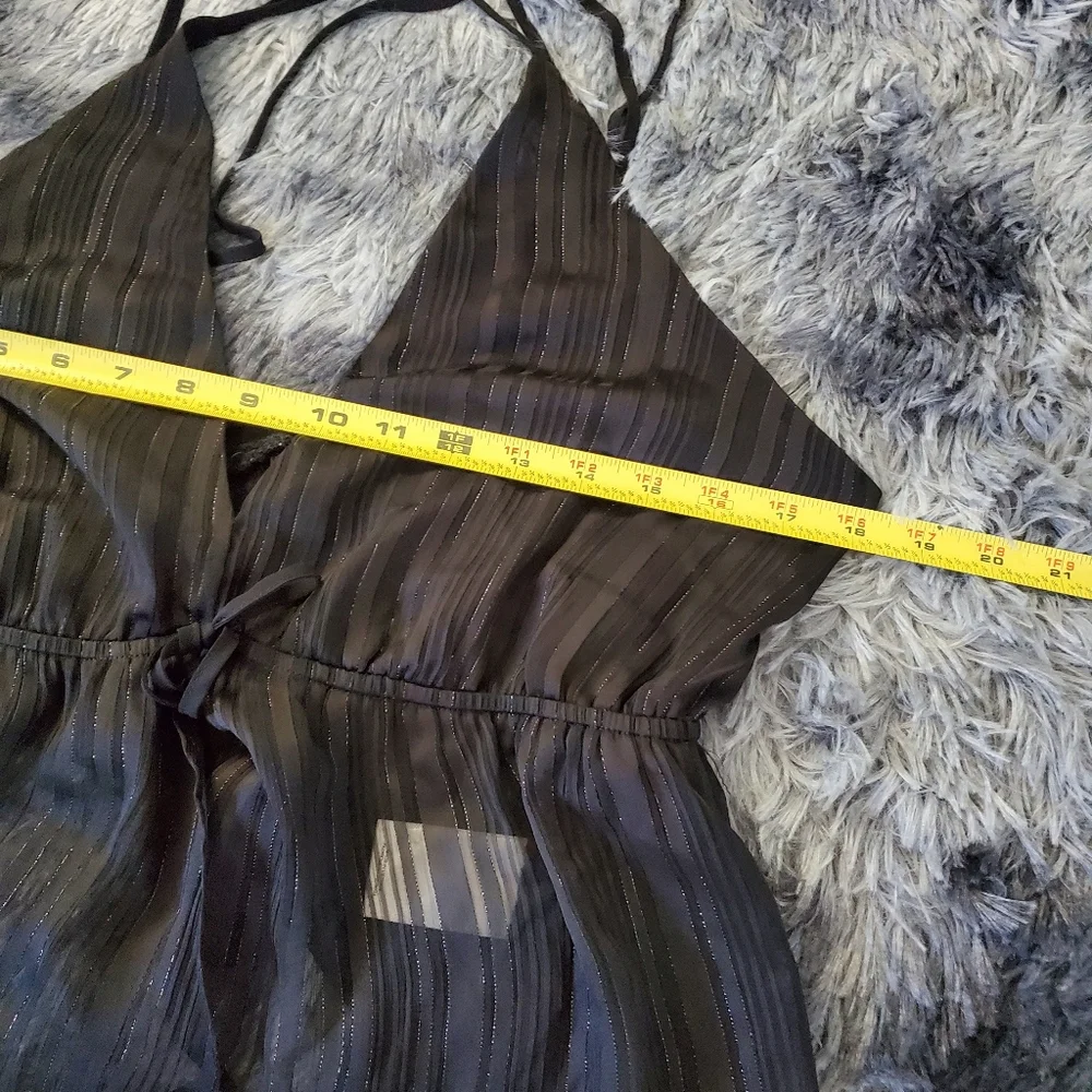 EXPRESS Sheer Strappy Split Front Tie M - Picture 5 of 10